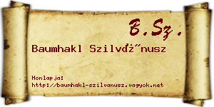 Baumhakl Szilvánusz névjegykártya
